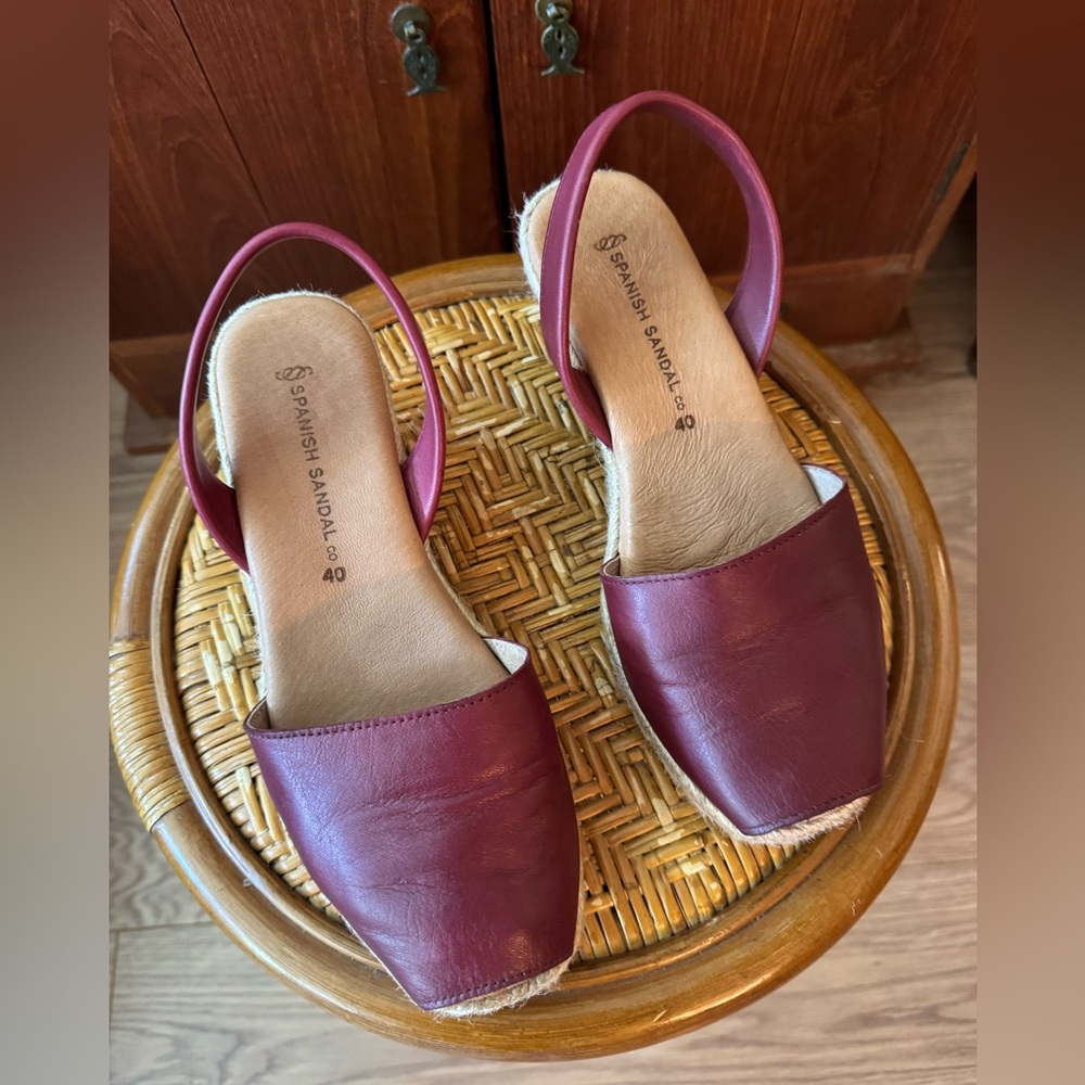 Sling back espadrille wedges